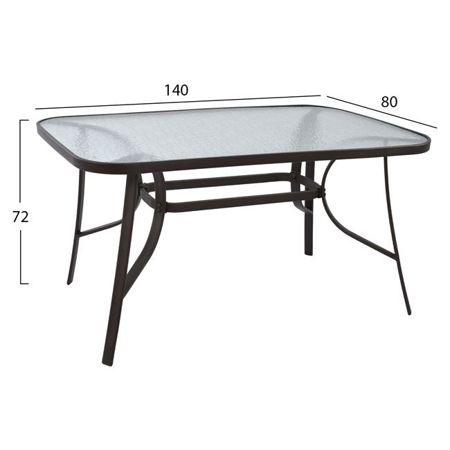 Set masa si scaune BODO 150x90x72cm-Gri inchis