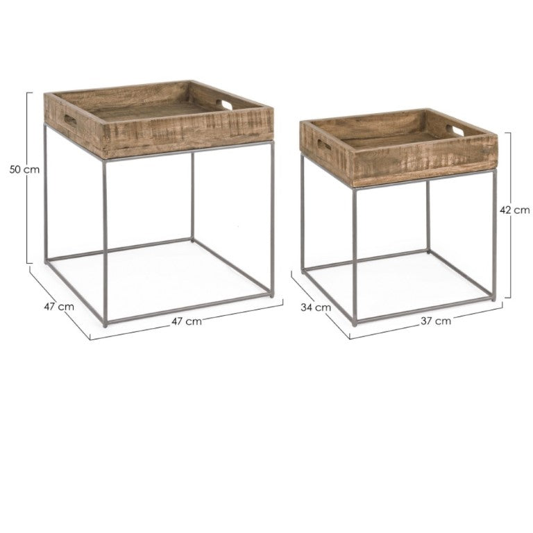 Set 2 măsuțe de cafea NARVY SQUARE