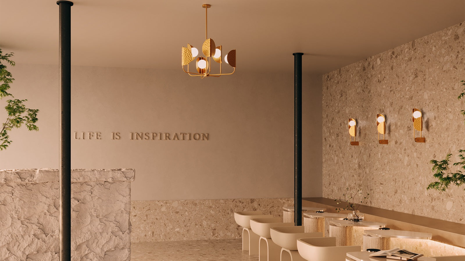 Aplica de perete SHRIMP BRASS RIGHT