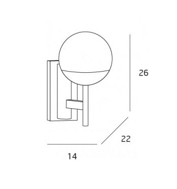Aplica de perete SIMS BLACK
