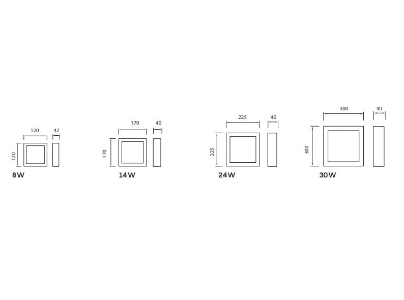 Plafoniera SITKA SQUARE 3000K