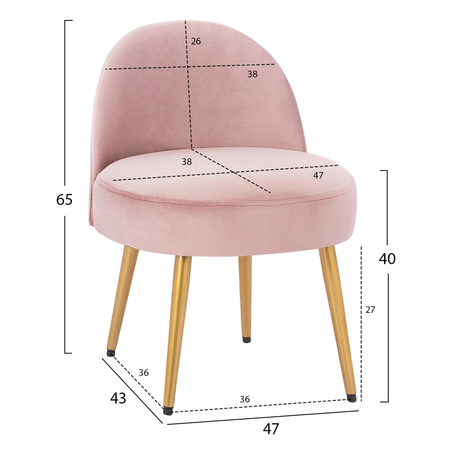 Taburet HALDEN GOLD LEGS