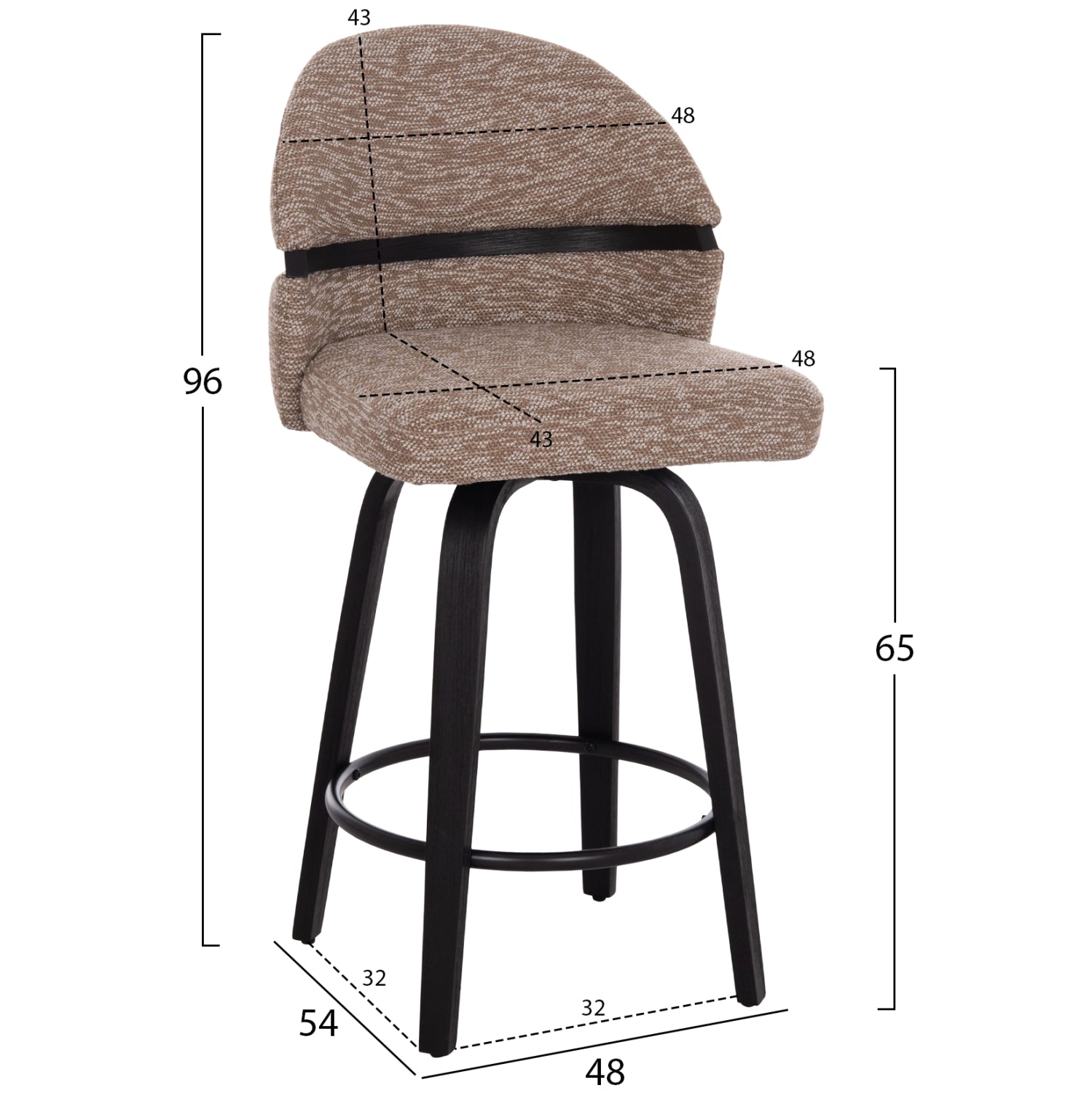 Scaun de bar rotativ APARCA H65 CM