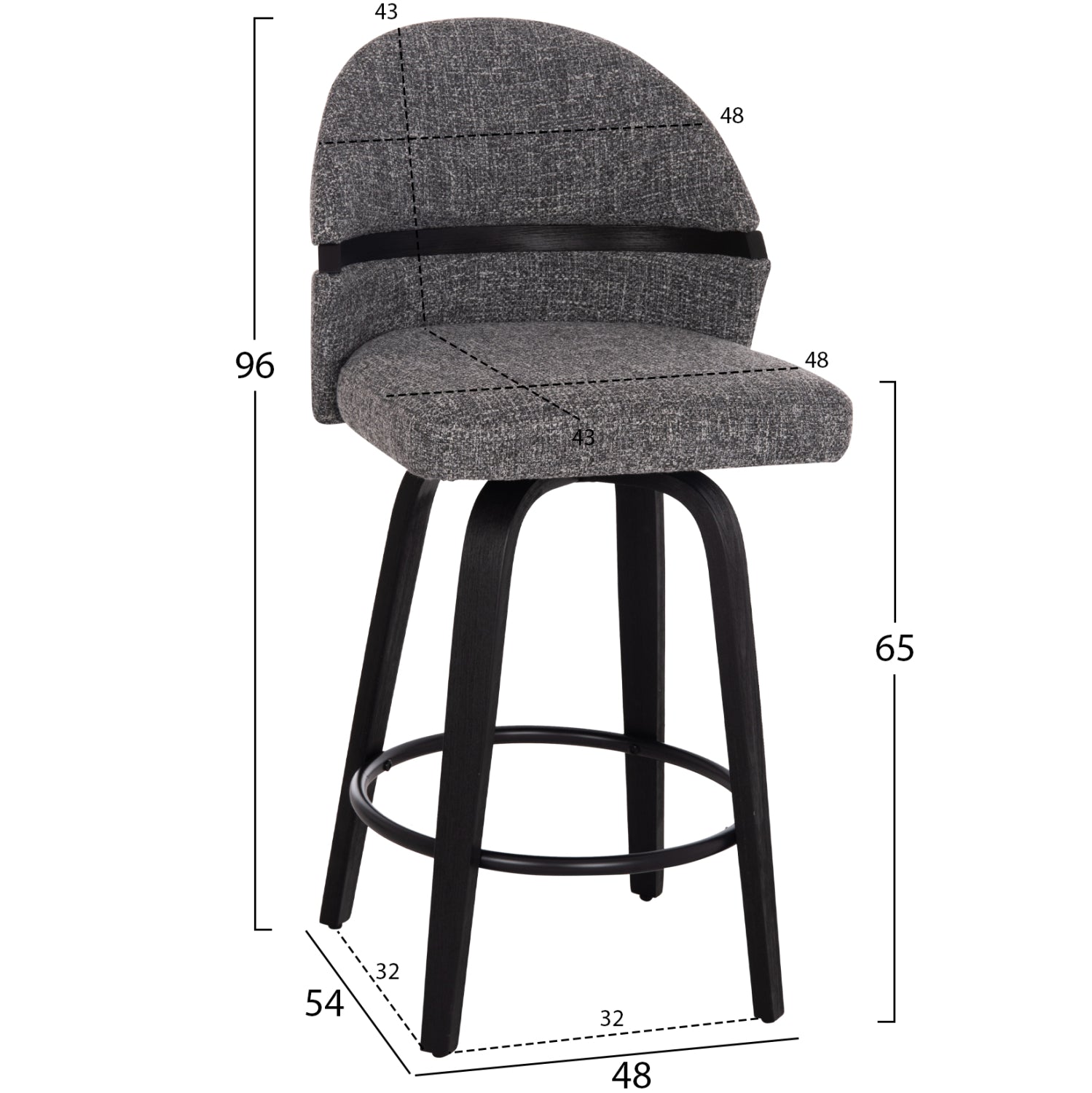 Scaun de bar rotativ APARCA H65 CM
