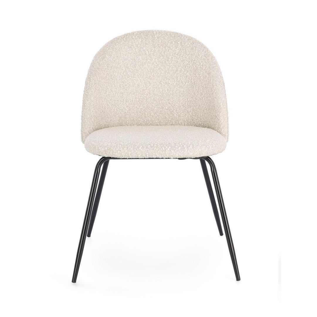 Set scaune 3+1 gratis TANIA BLACK BOUCLE IVORY