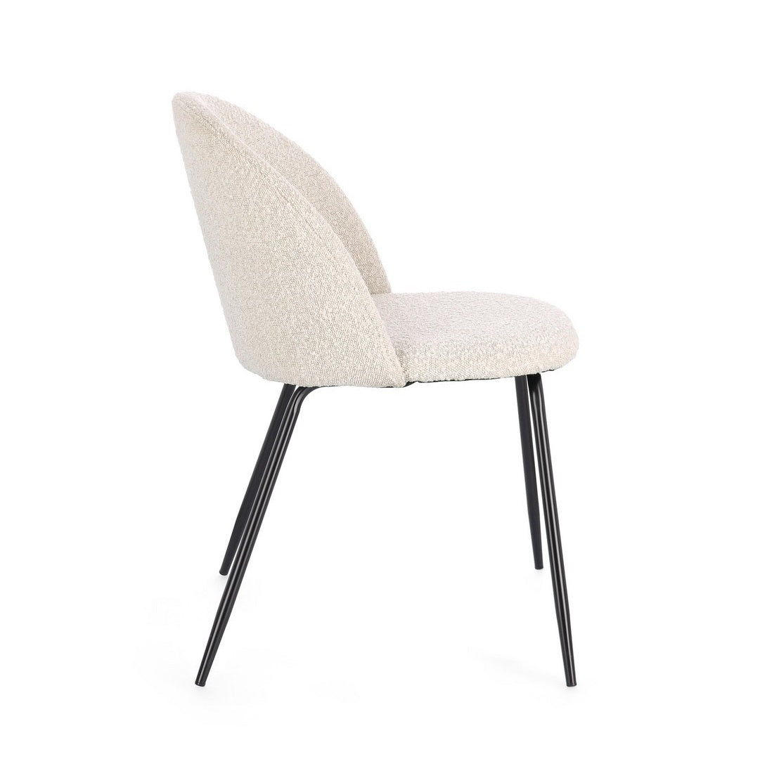 Set scaune 3+1 gratis TANIA BLACK BOUCLE IVORY