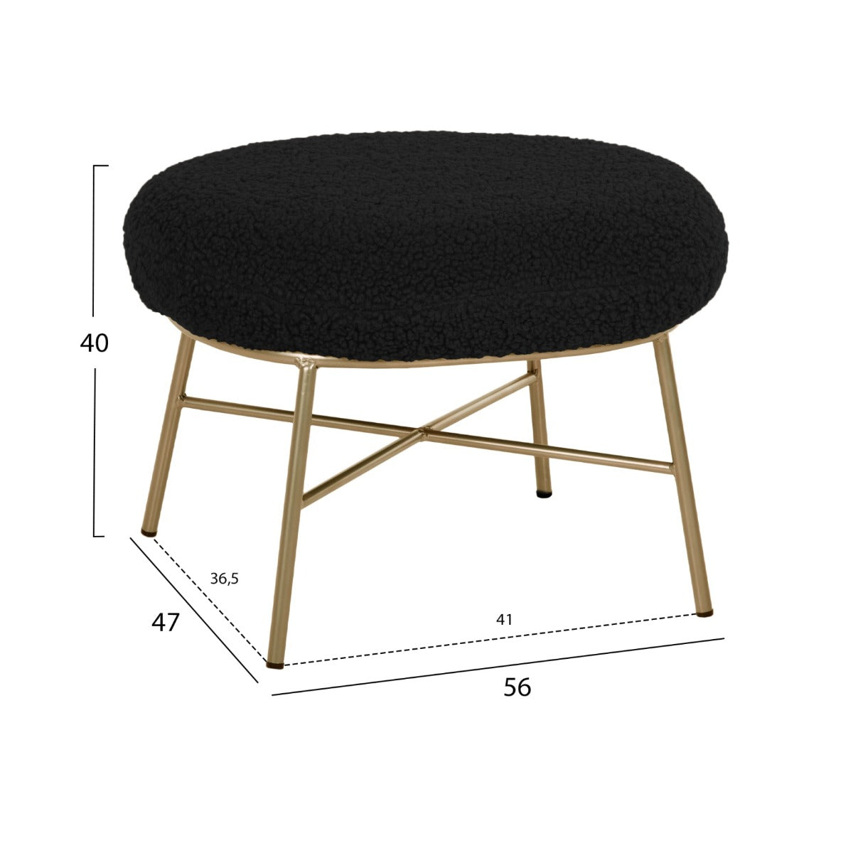 Taburet TRESS BOUCLE 56 x 47 CM