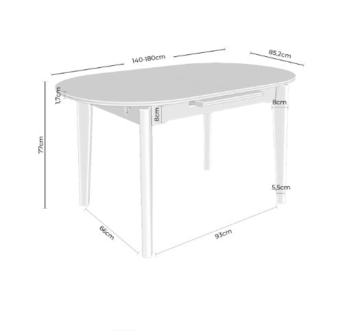 Masa extensibila TELMA 140 (180) X 85 CM