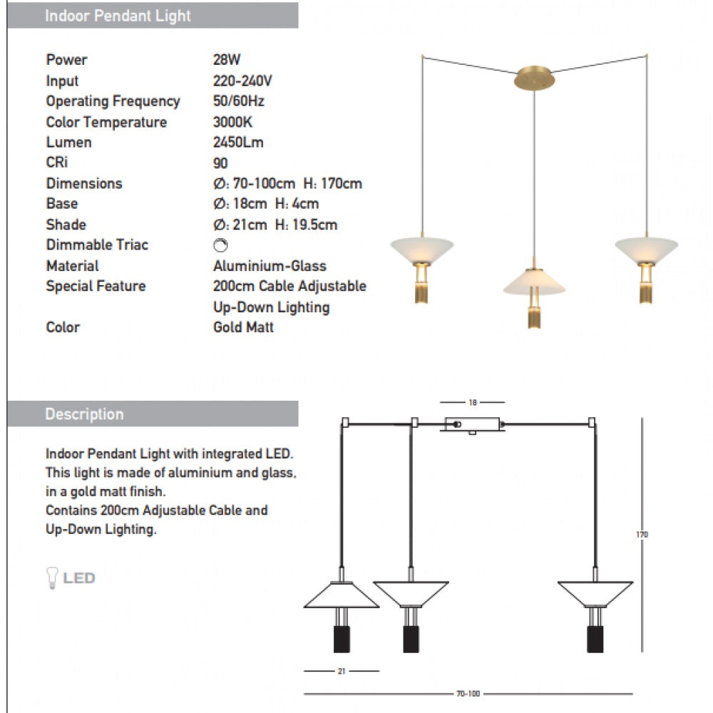 Lampa suspendata dimabila VIRANO